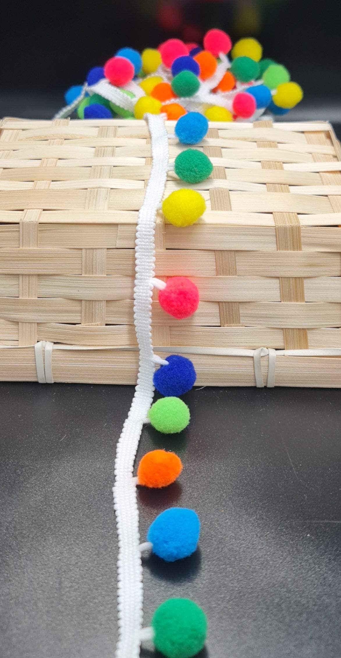 Pom Pom Braid (Multi Coloured) (25mm) (SOLD PER METER)