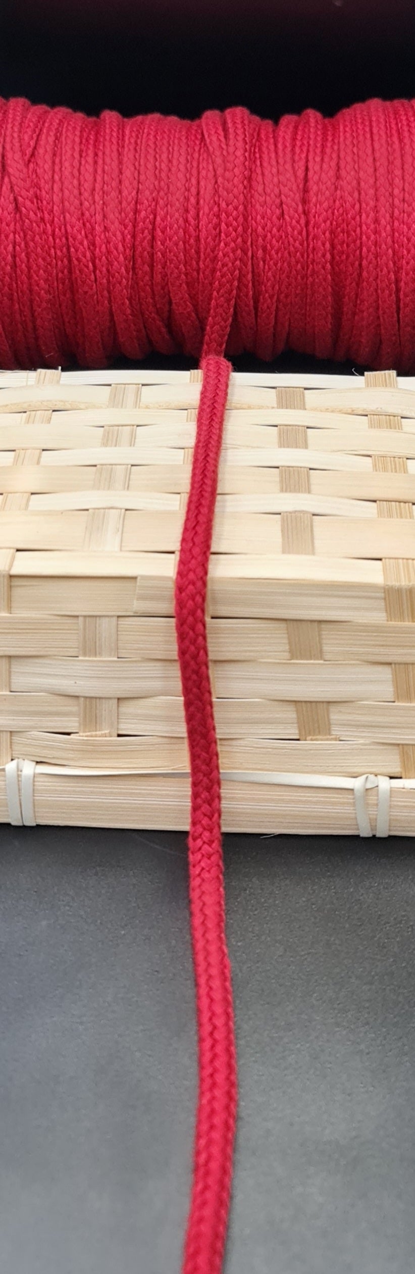 Draw Cord (Tubular) (RED) (8mm) (SOLD PER METER)