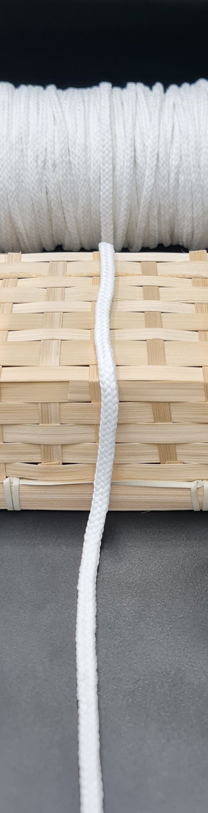 Draw Cord (Tubular) (WHITE) (8mm) )SOLD PER METER)