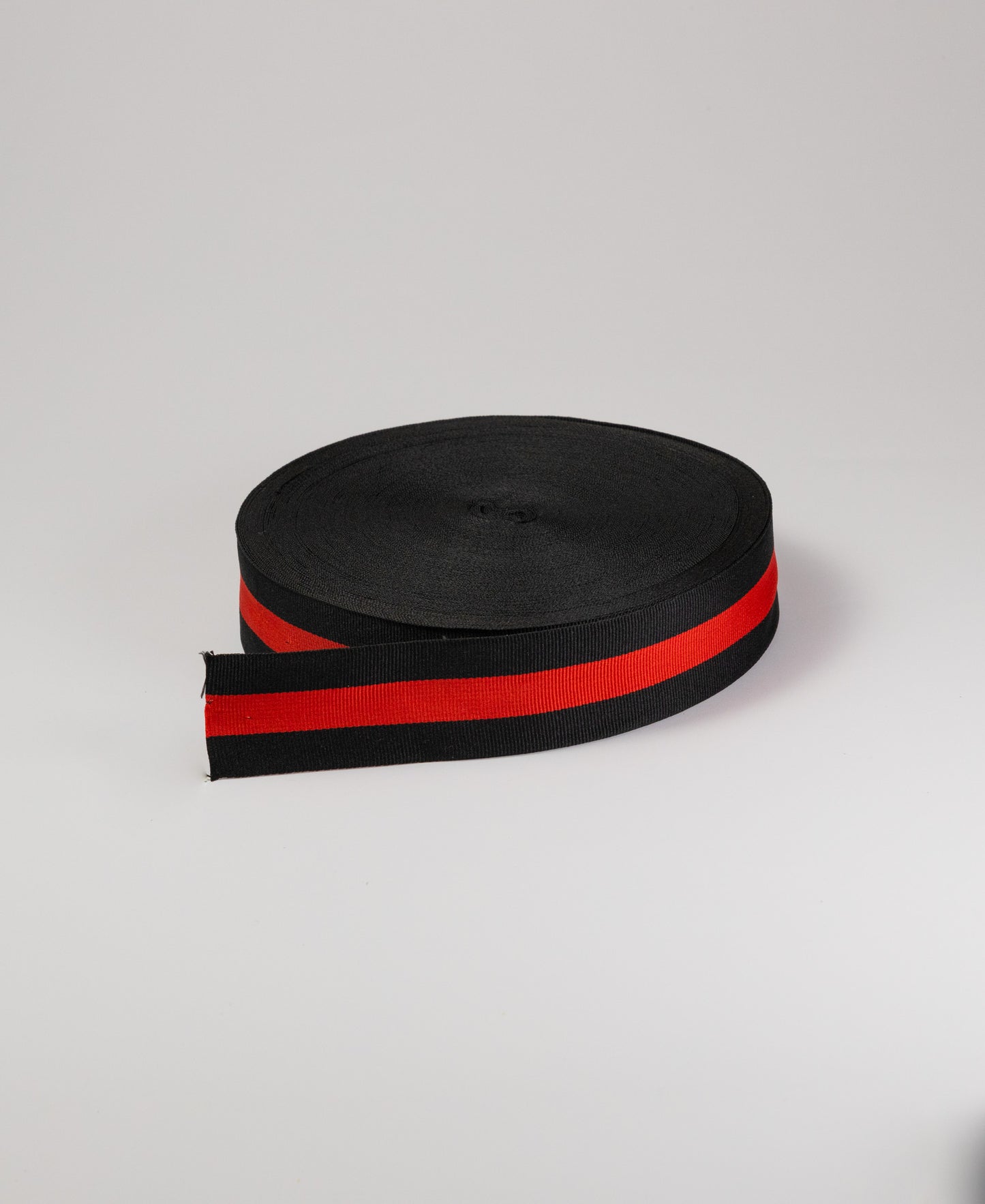 Striped Grosgrain Tape - Black/Red (40MM)