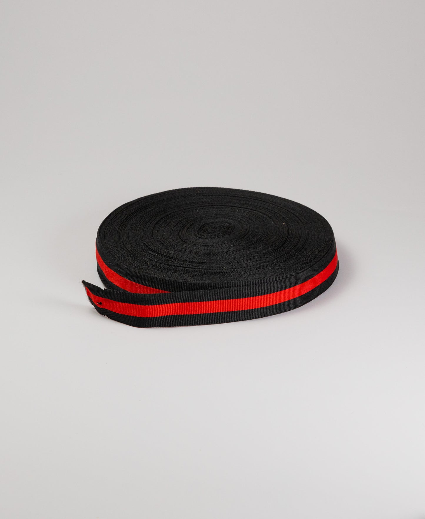 Striped Grosgrain Tape - Black/Red (25MM)