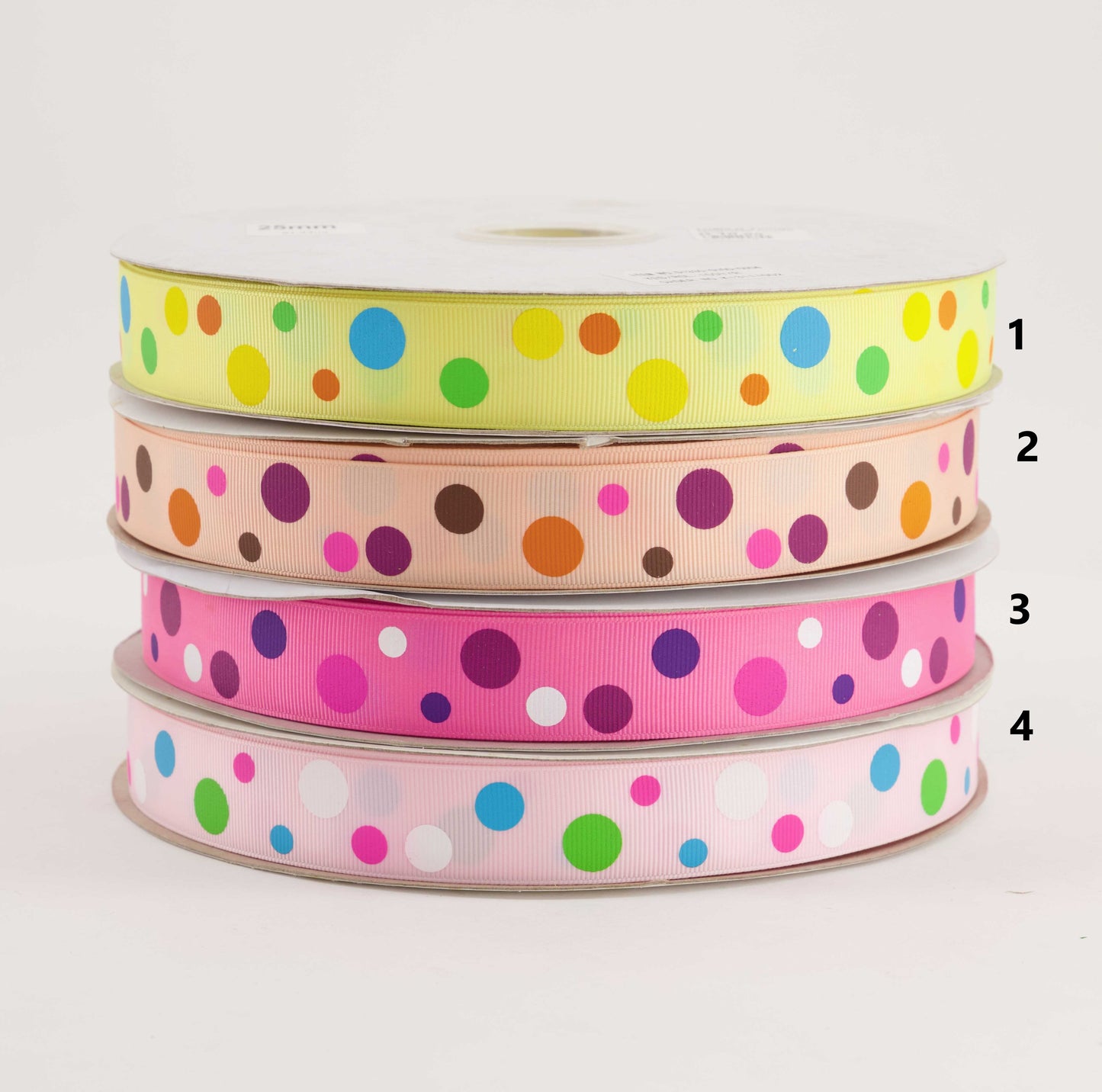 Grosgrain Printed Polka Dot Tape (SOLD PER METER)