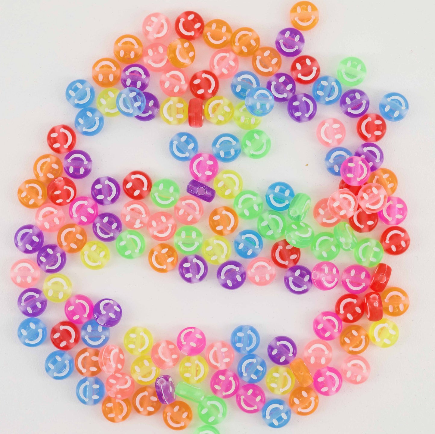 Smiley Face Beads (Round) (PACK OF 50,100 & 200)